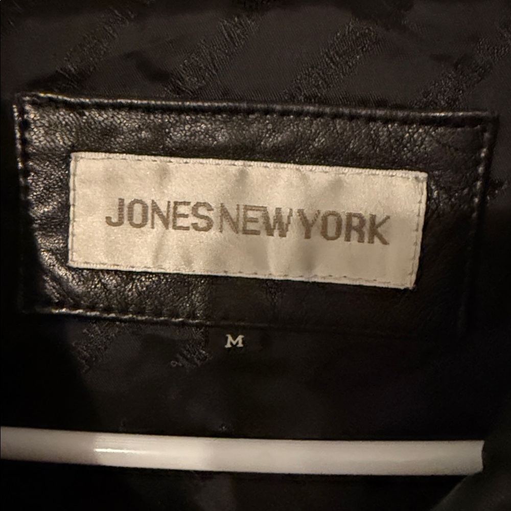 Y2K Jones New York Classic Black Leather Jacket - Picture 3 of 10